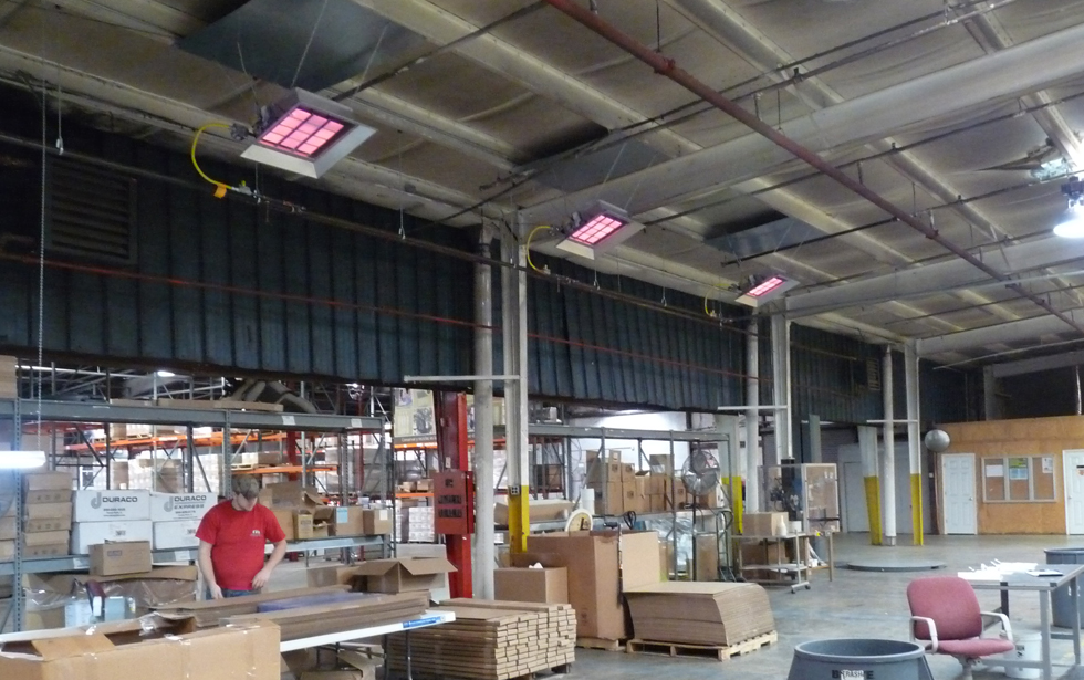 High Intensity Infrared Heaters in Manufacturing Plant