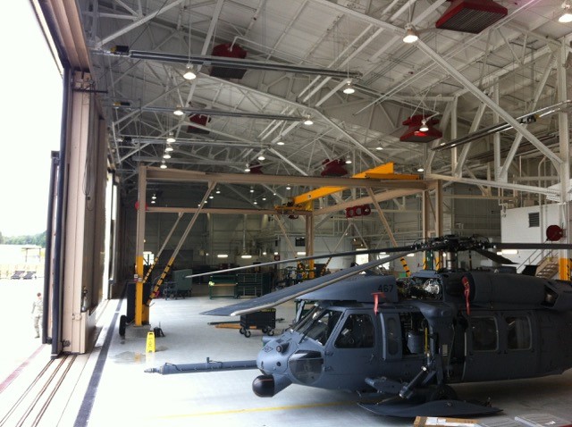 Military Hangar with Infrared Heaters